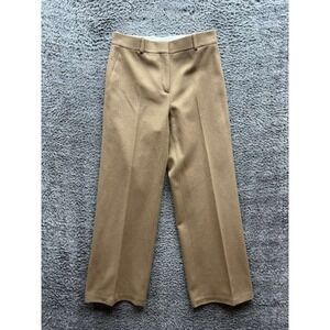 Celine Relaxed Fit 100%‎ Merino Wool Wide-Leg Trousers Beige Women's Size 40